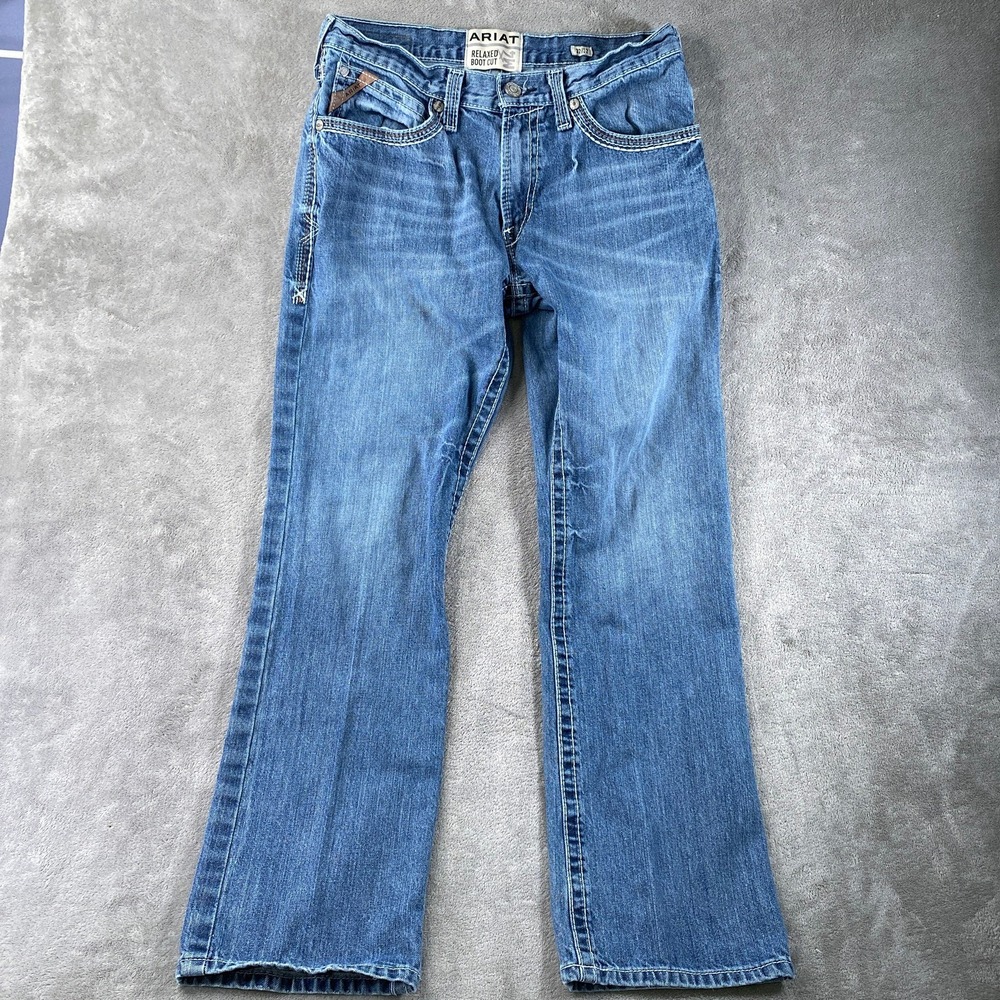 Ariat M4 Jeans Mens 32x32 Blue Relaxed Boot Cut Denim Low Rise Western